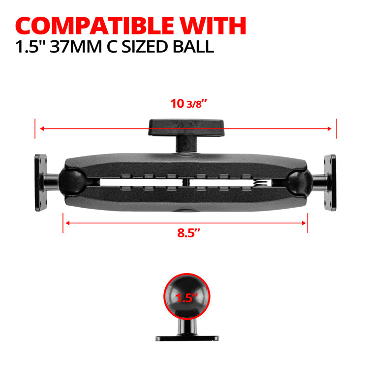 Tackform 8.5 inch pedestal with 1.5 inch ball AMPS adapter for universal fit