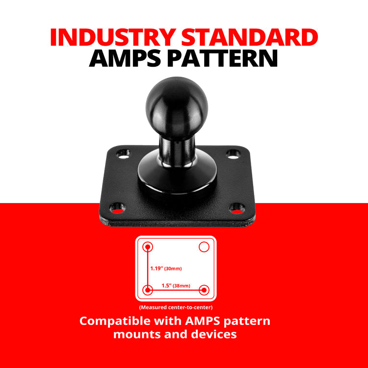 Tackform AMPS pattern 4-hole drill base mount with 20mm ball, universal fit