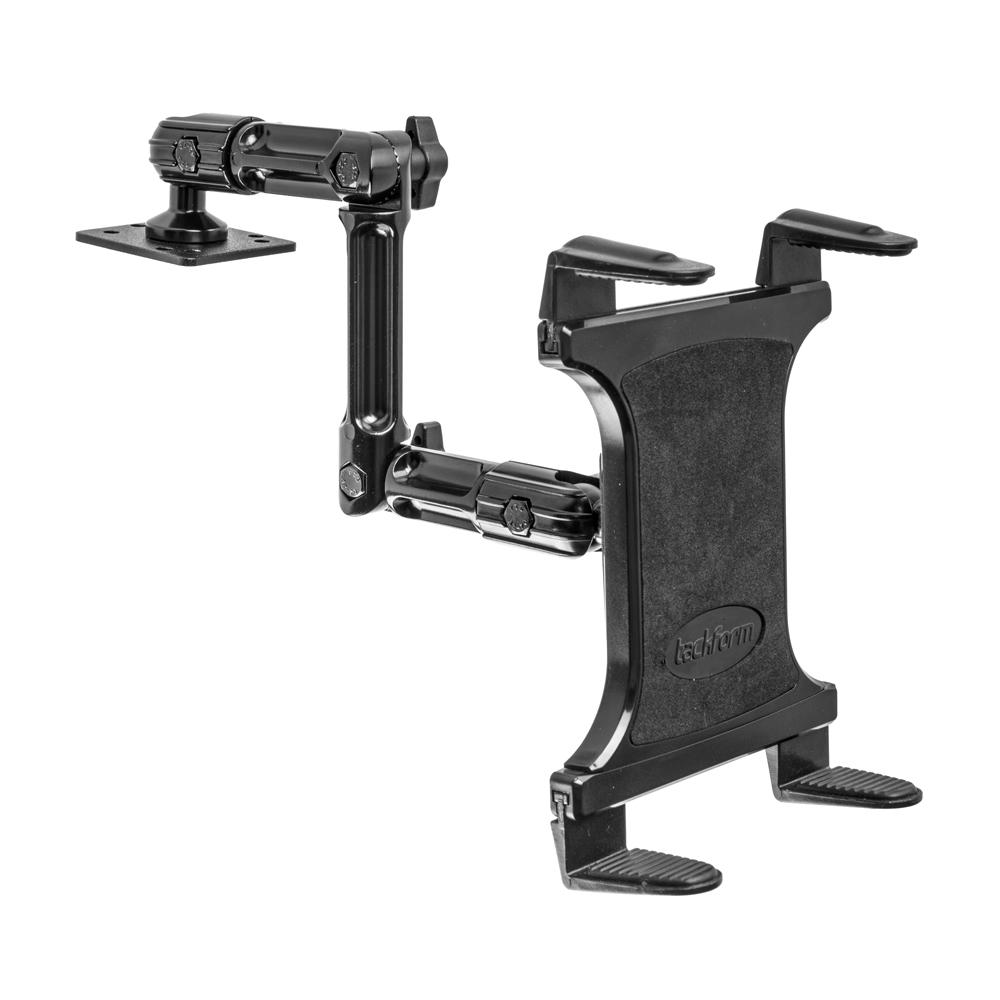 Tackform drill base tablet mount with 10.5 inch arm for universal fit