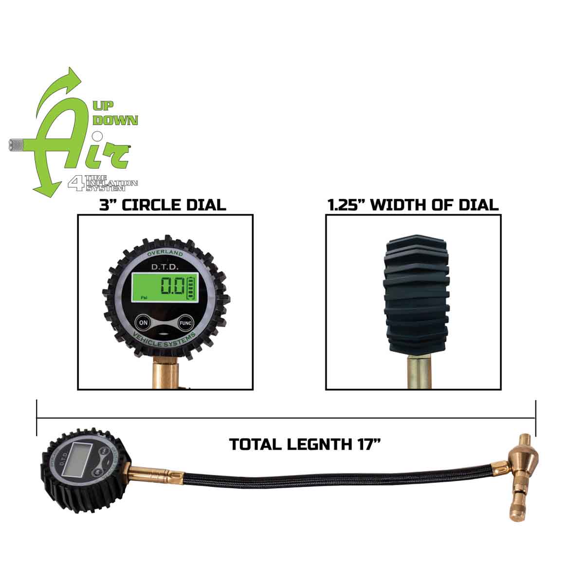 Up Down Air tire deflator with valve kit and storage bag - view 4