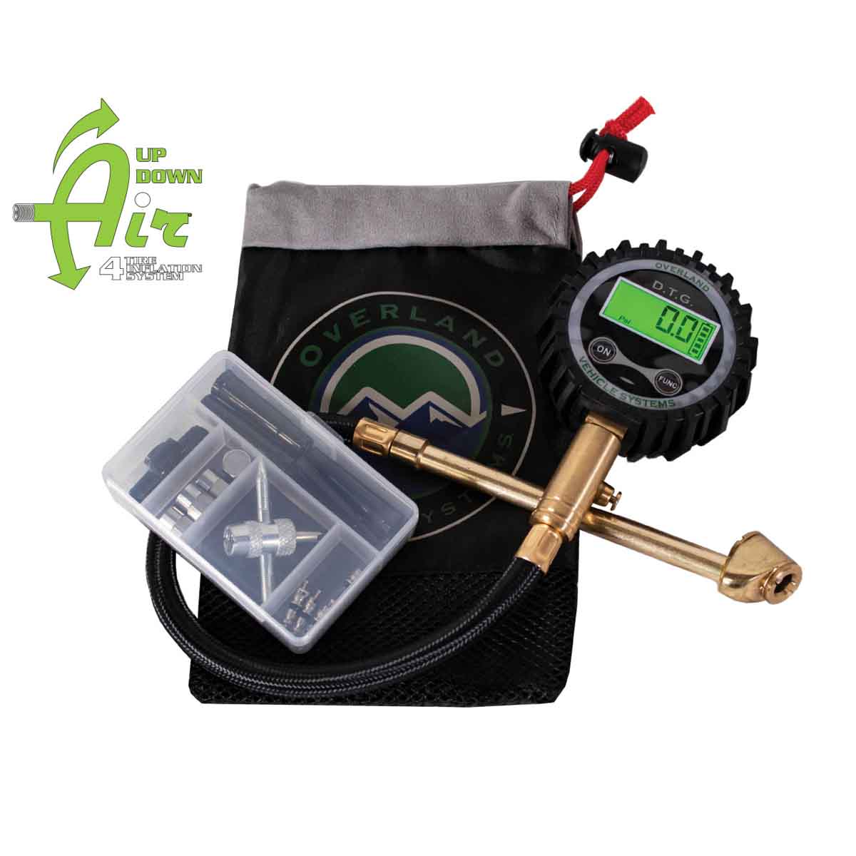 Up Down Air digital tire gauge with valve kit and storage bag - view 9