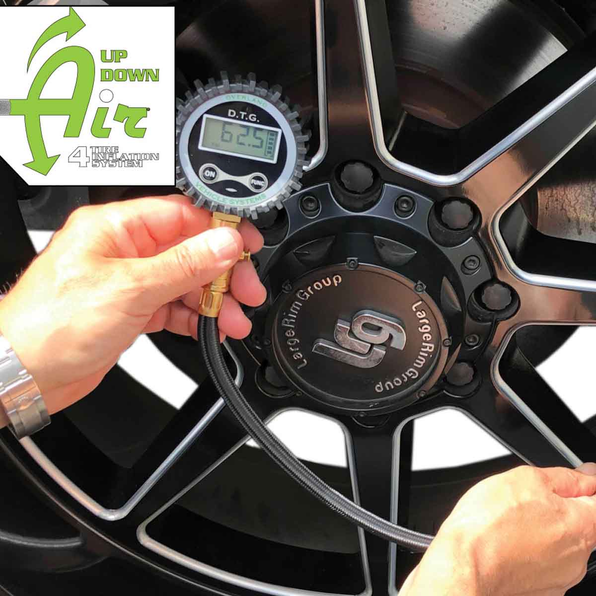 Up Down Air digital tire gauge with valve kit and storage bag - view 8