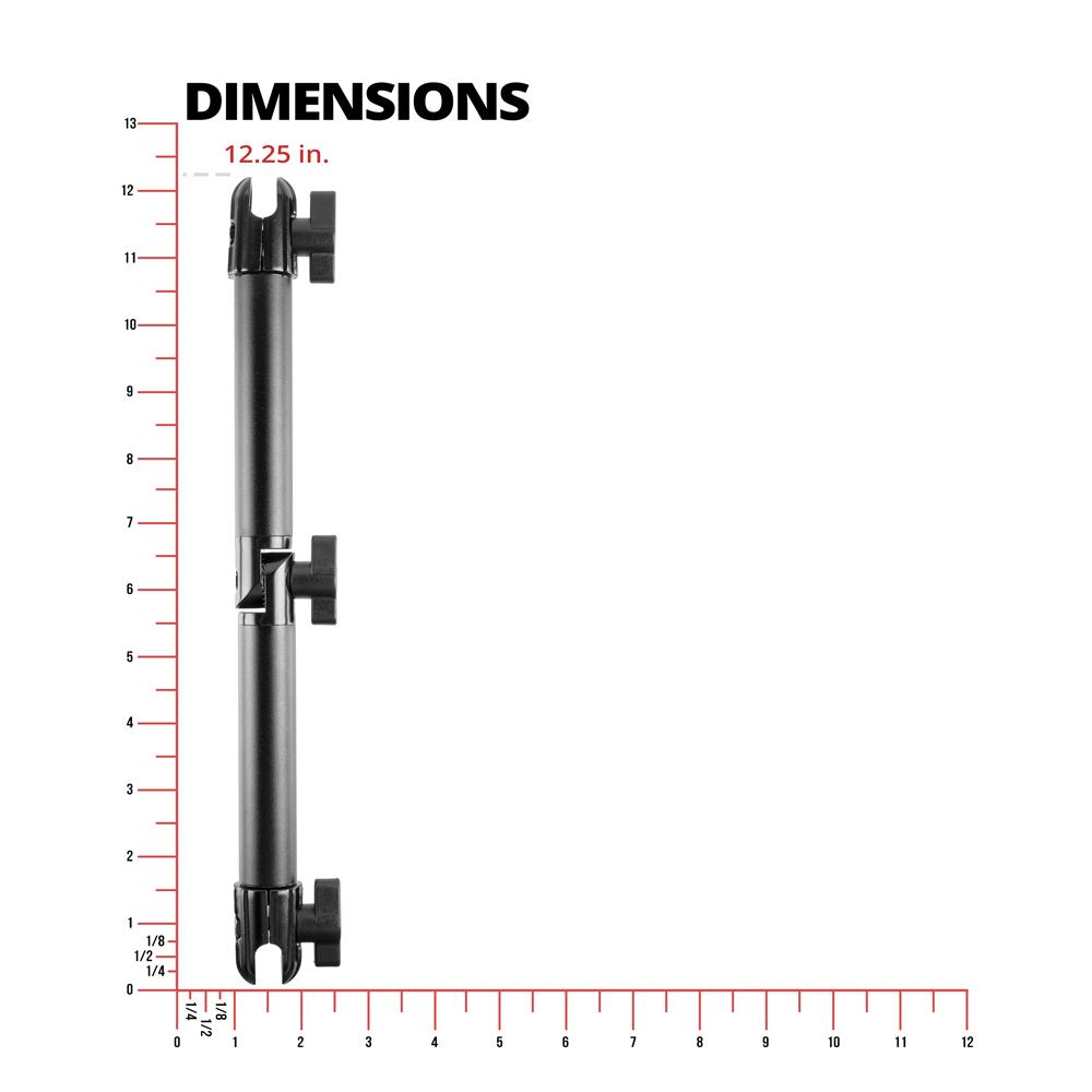 Tackform 12.25 inch Enduro arm with dual 20mm sockets for universal fit