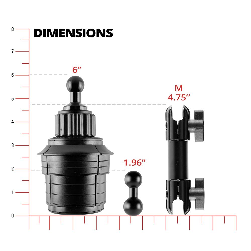 Tackform cup holder mount for Furrion Vision S monitors, universal fit