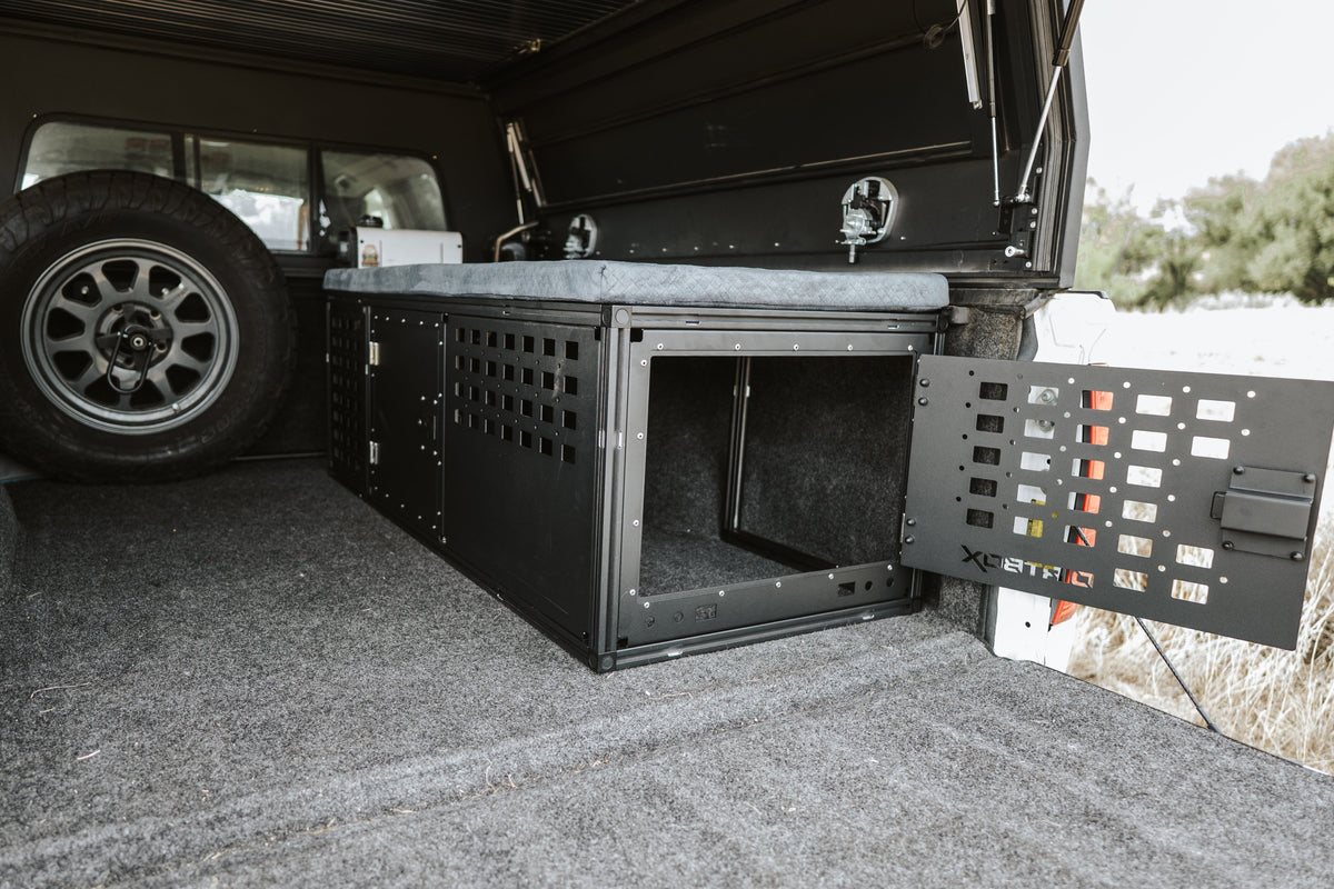 Dirtbox Overland interior storage bench for canopy campers, universal fit