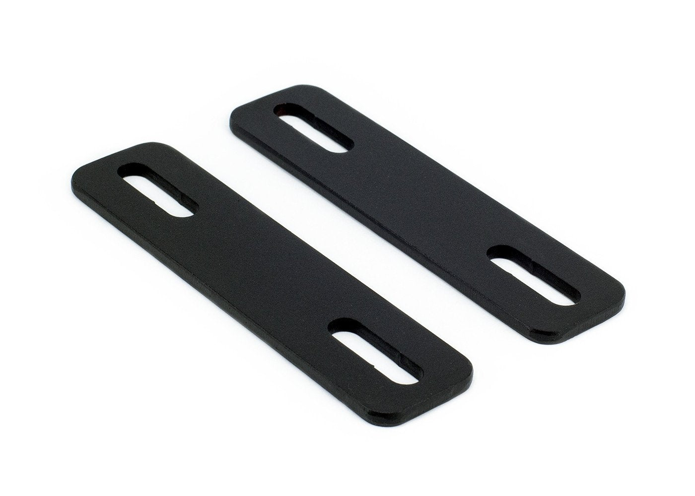 Pair of black metal ditch bracket extension plates for off-road vehicle mounting