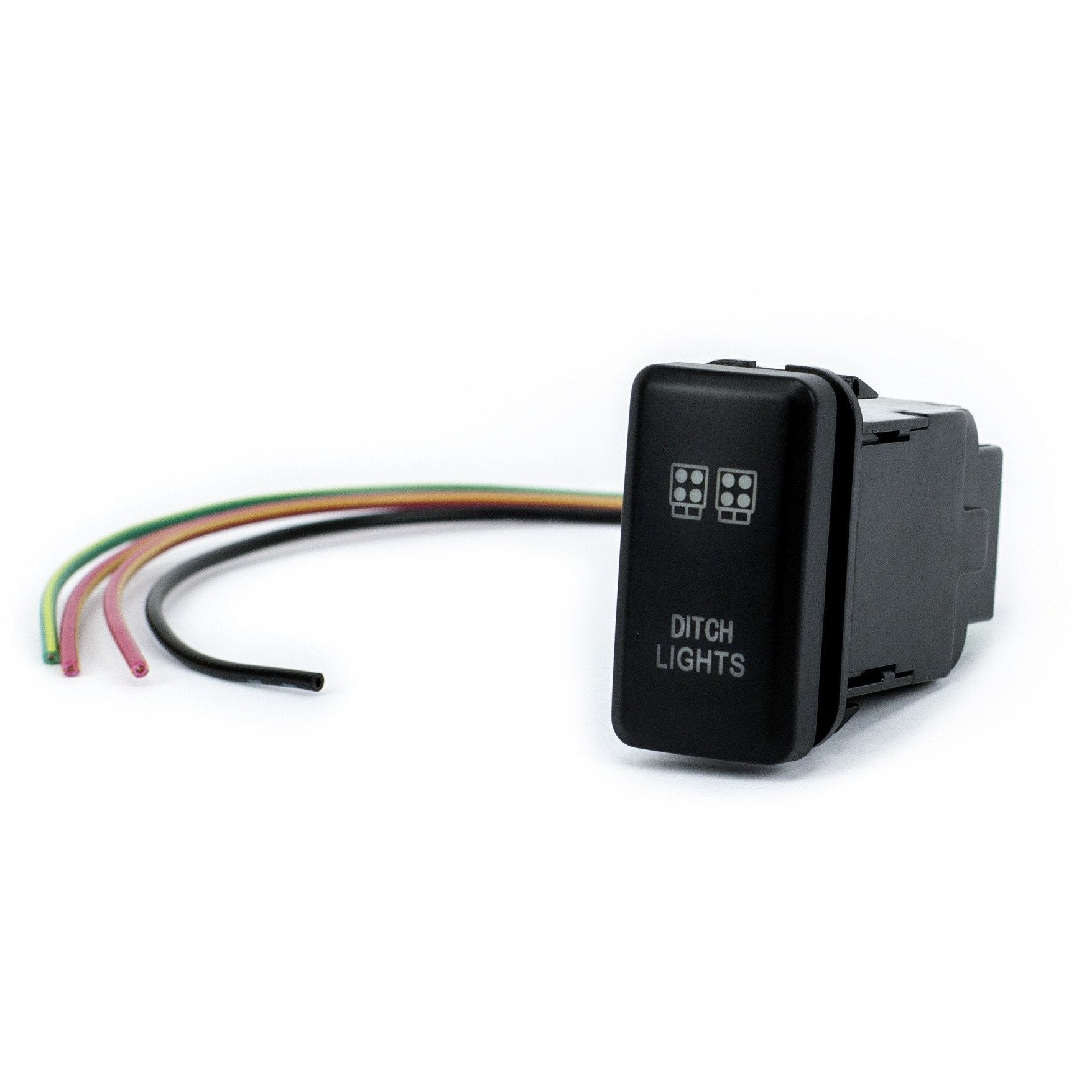 LED ditch lights wiring switch for off-road vehicles, shown with colored wires