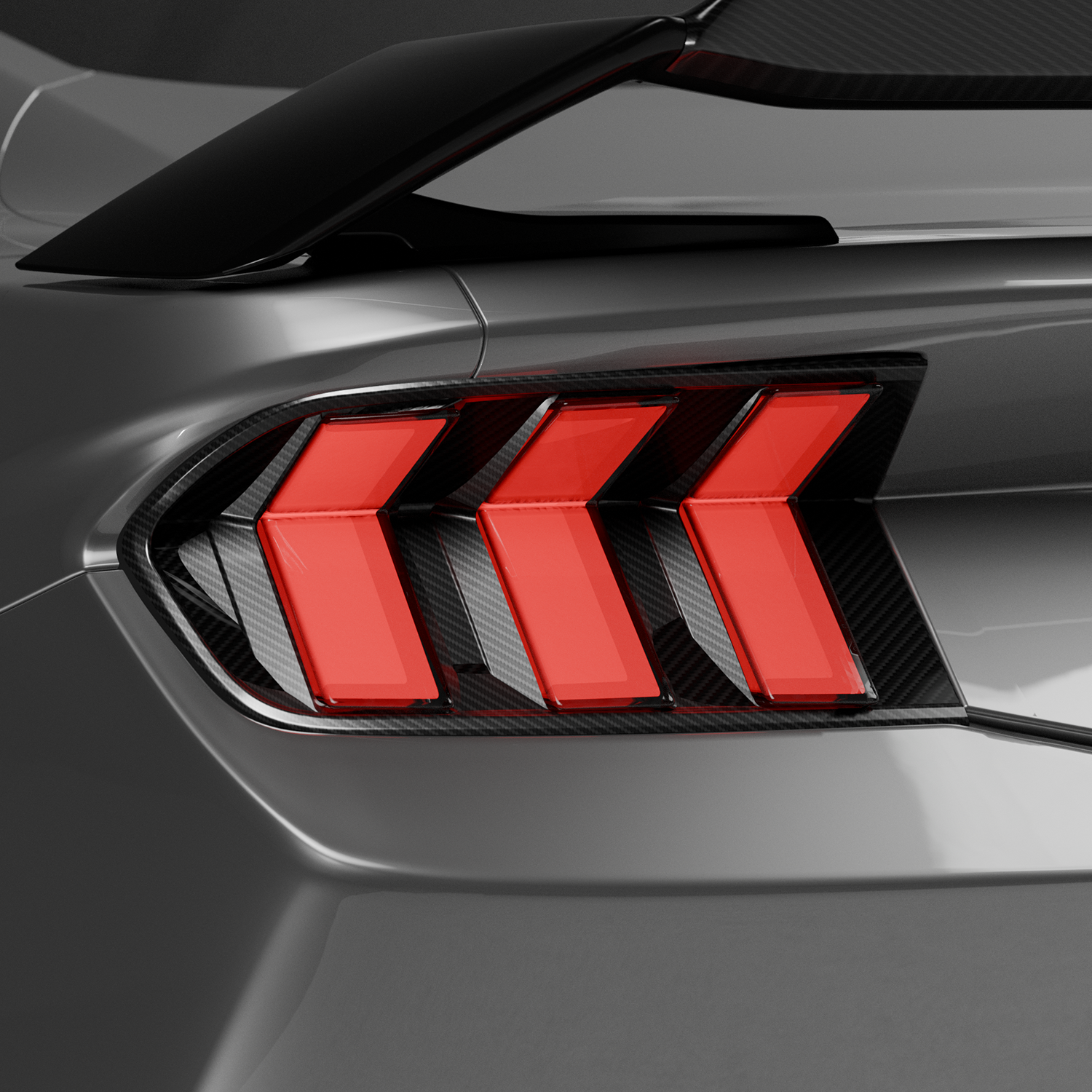 2024-Current Ford Mustang Dry Carbon Taillight Cover