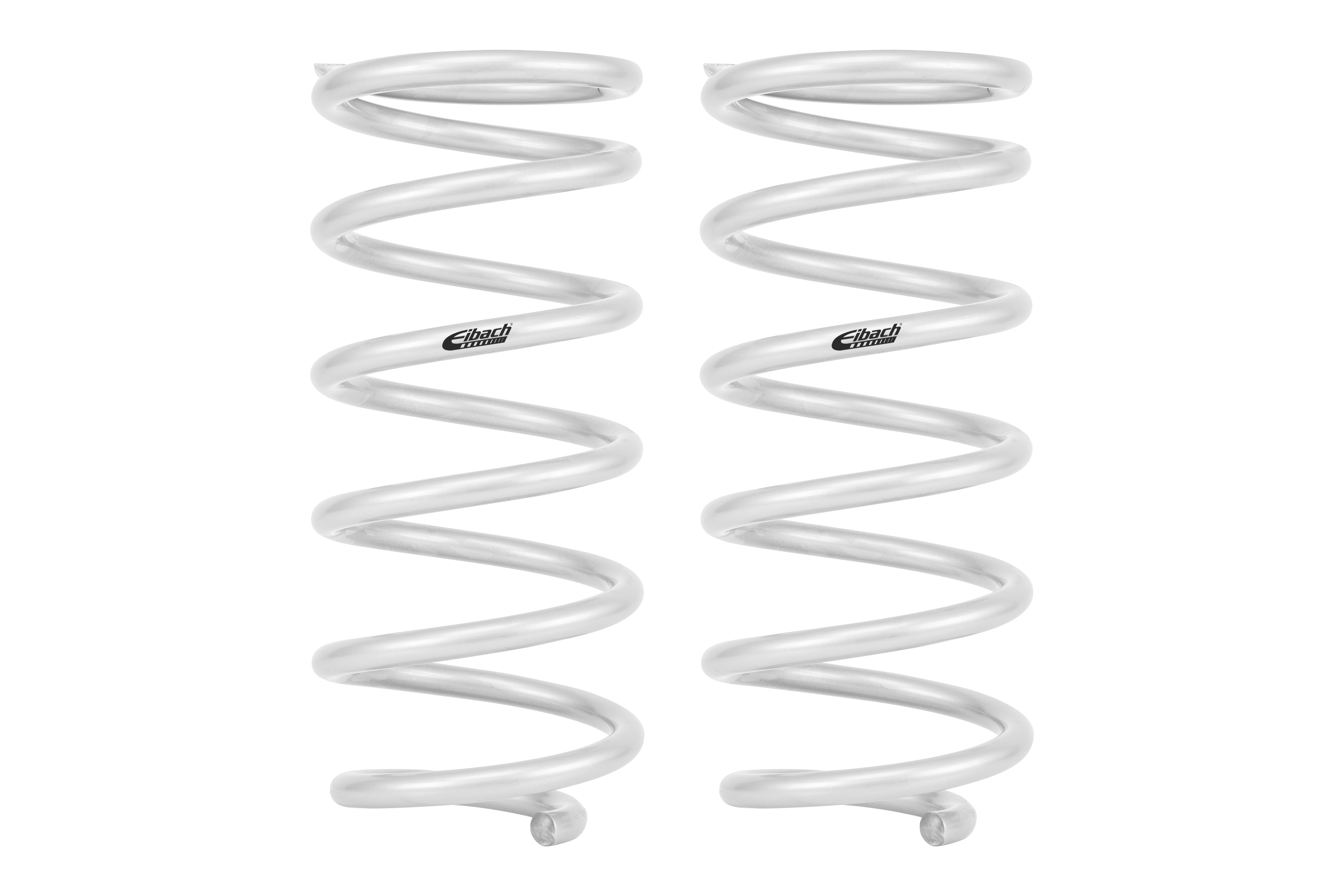 Pair of silver Eibach coil springs for Toyota off-road suspension upgrades