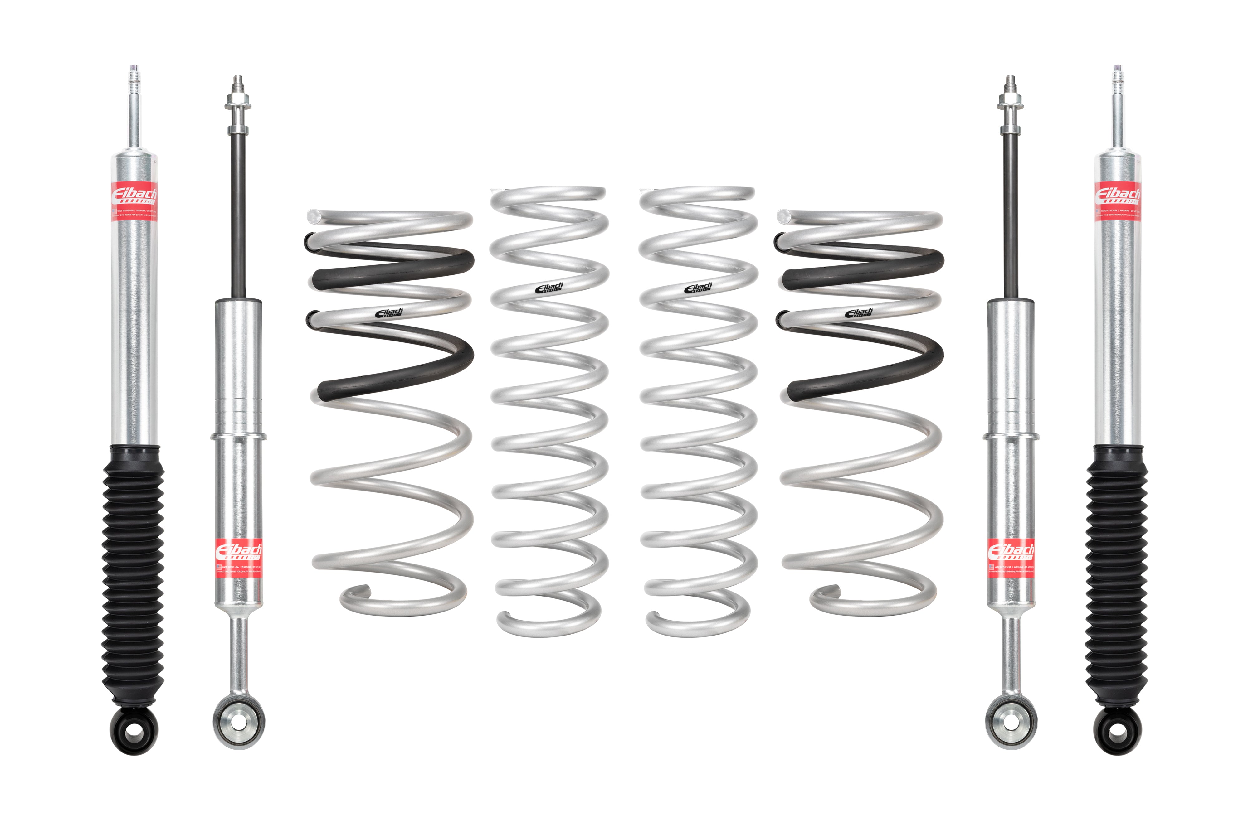Silver Eibach shock absorbers and coil springs kit for off-road vehicles