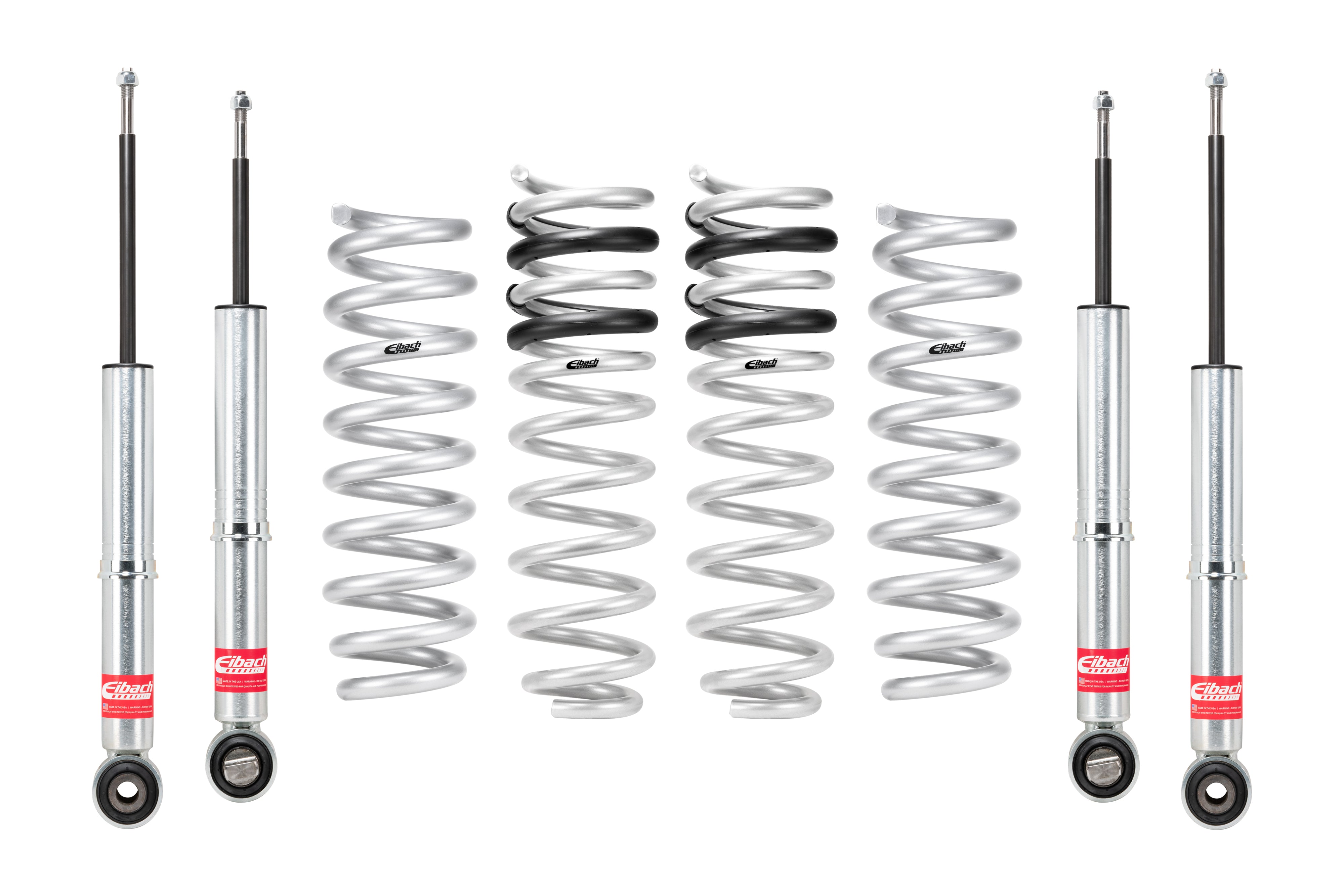 Silver shock absorbers and coil springs suspension kit for off-road vehicles