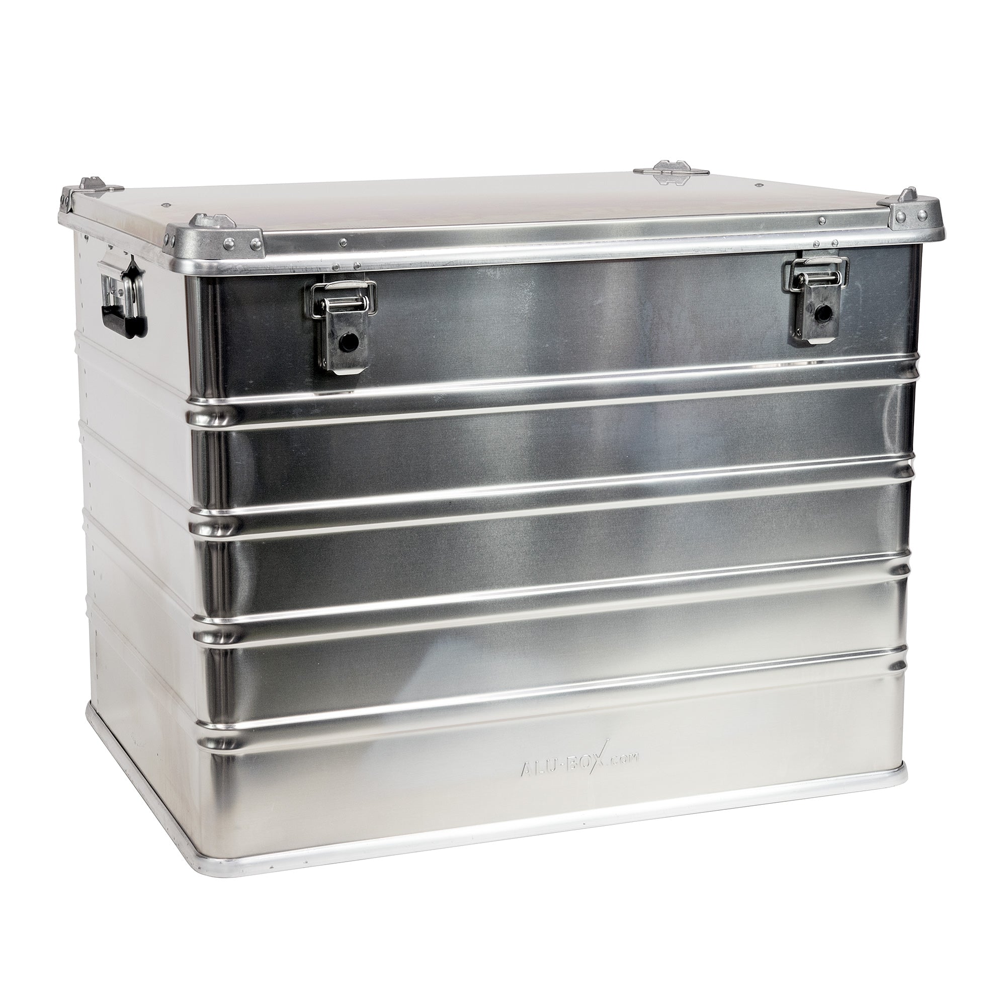 Aluminum storage box with secure latches for overlanding and expedition gear