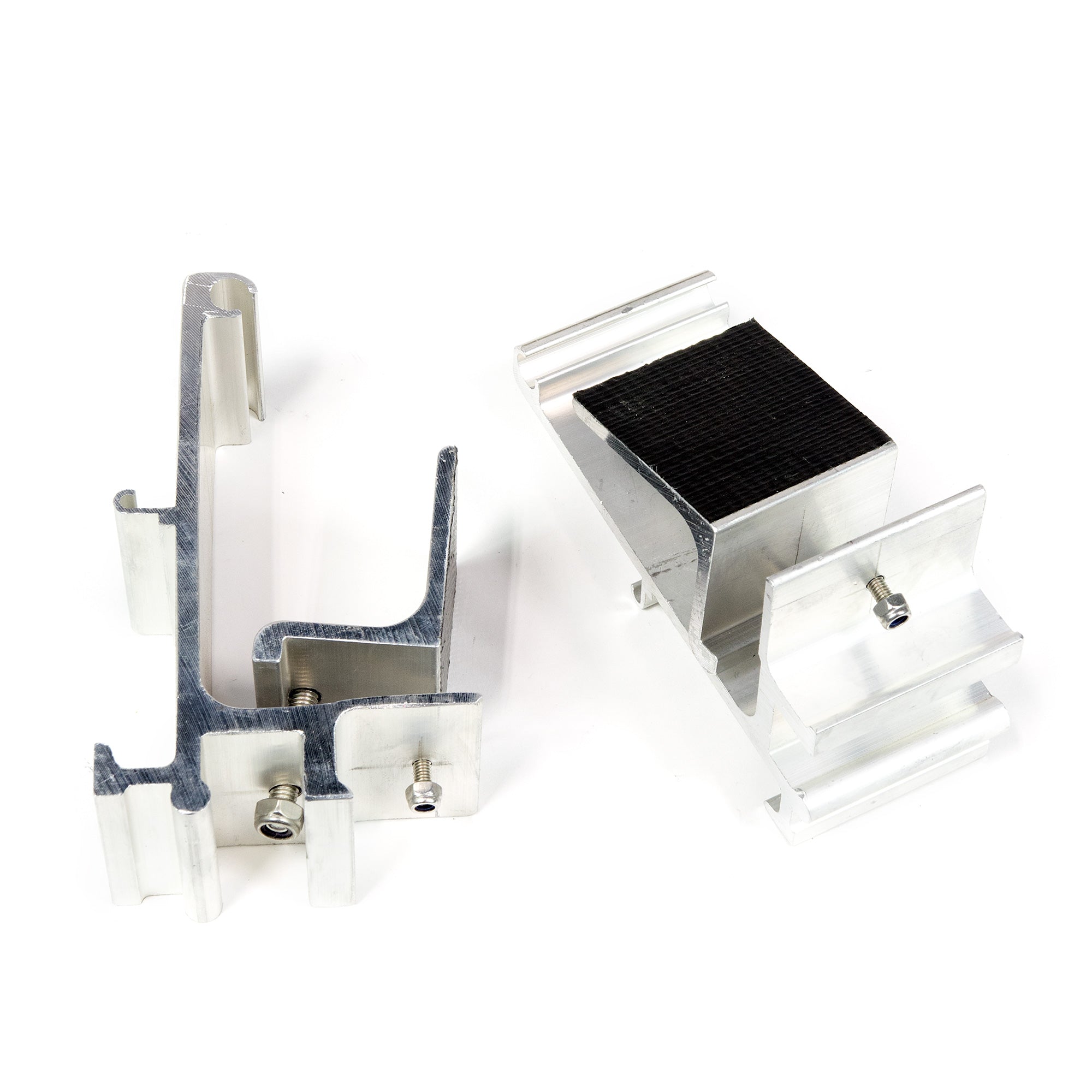 Aluminum awning mounting brackets for VW vehicle, overlanding accessory hardware