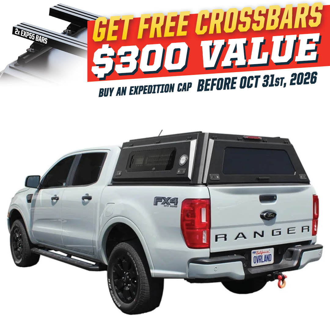 OVS Expedition PRO+ truck cap with full windows for 2019-2023 Ford Ranger