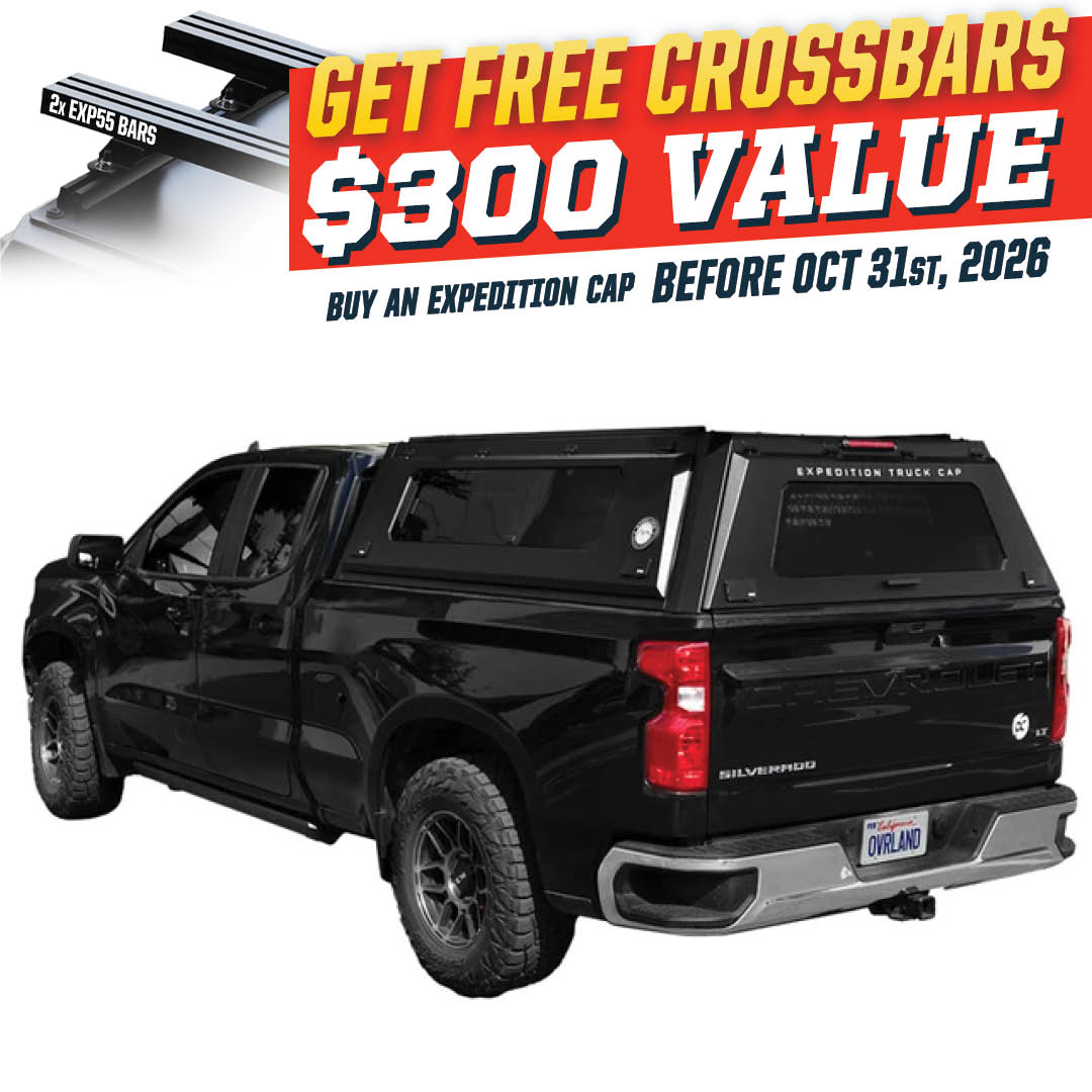 OVS Expedition PRO+ truck cap with full windows for 2019-2027 Chevy Silverado / GMC Sierra 1500