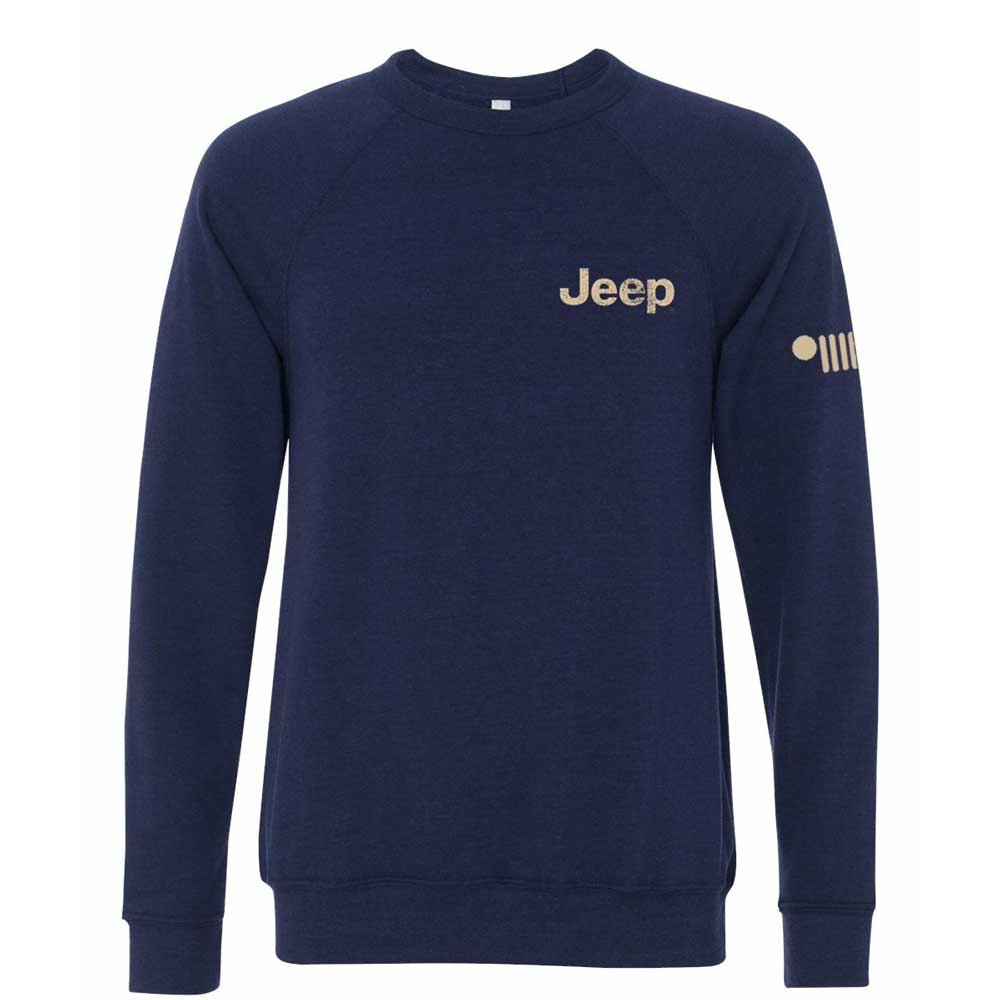 Sudadera de cuello redondo Jeep® Freedom To Roam para hombre, azul marino jaspeado