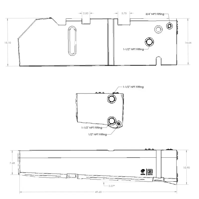 22 Gallon Drivers Side Undercarriage Fresh/Grey Water Tank for 2015-2026 Ford Transit 148" & 148" EXT