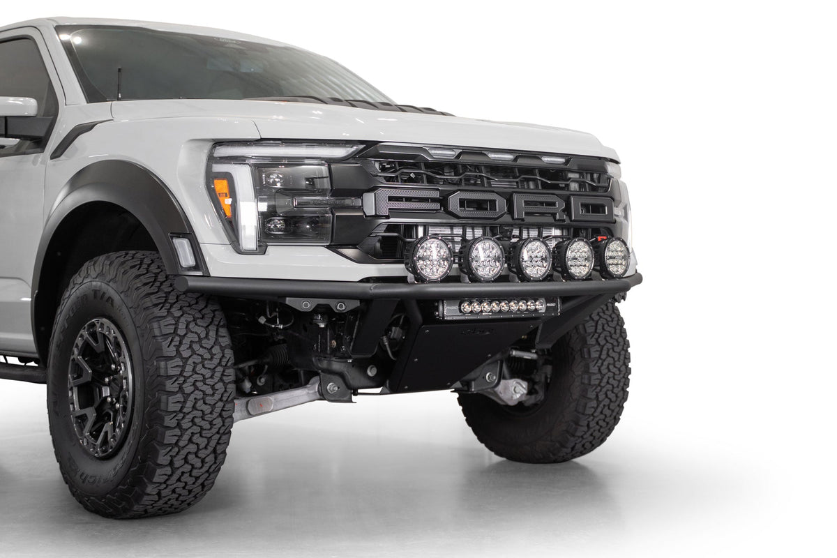Addictive Desert Designs Pro Plus frame cut front bumper with light bar skid for Ford F-150 Raptor