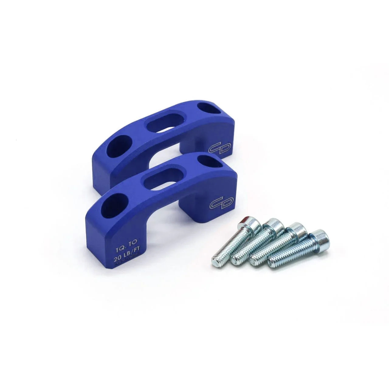 Blue powder-coated bed tie down anchors with bolts for Ford F250 F350 Super Duty trucks