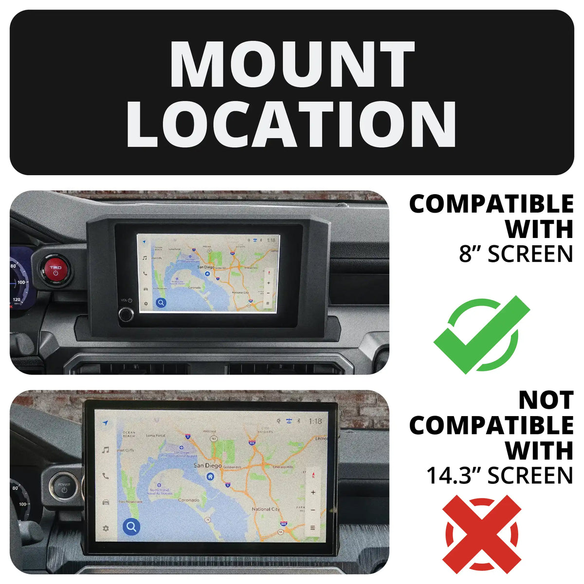 2024+ Toyota Tacoma (8" Screen ONLY) & 2025+ Toyota 4Runner LINK™ Dash Clip with MagSafe Phone Holder