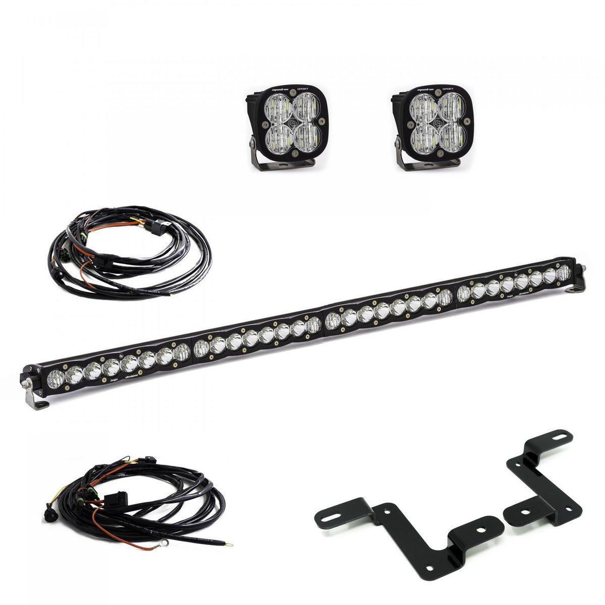 Baja Designs Jeep JL/JT Squadron Sport/S8 40 Inch A-Pillar/Cowl Mount Light Kit - Jeep 2020-2026 Gladiator; 2018-2026 Wrangler JL