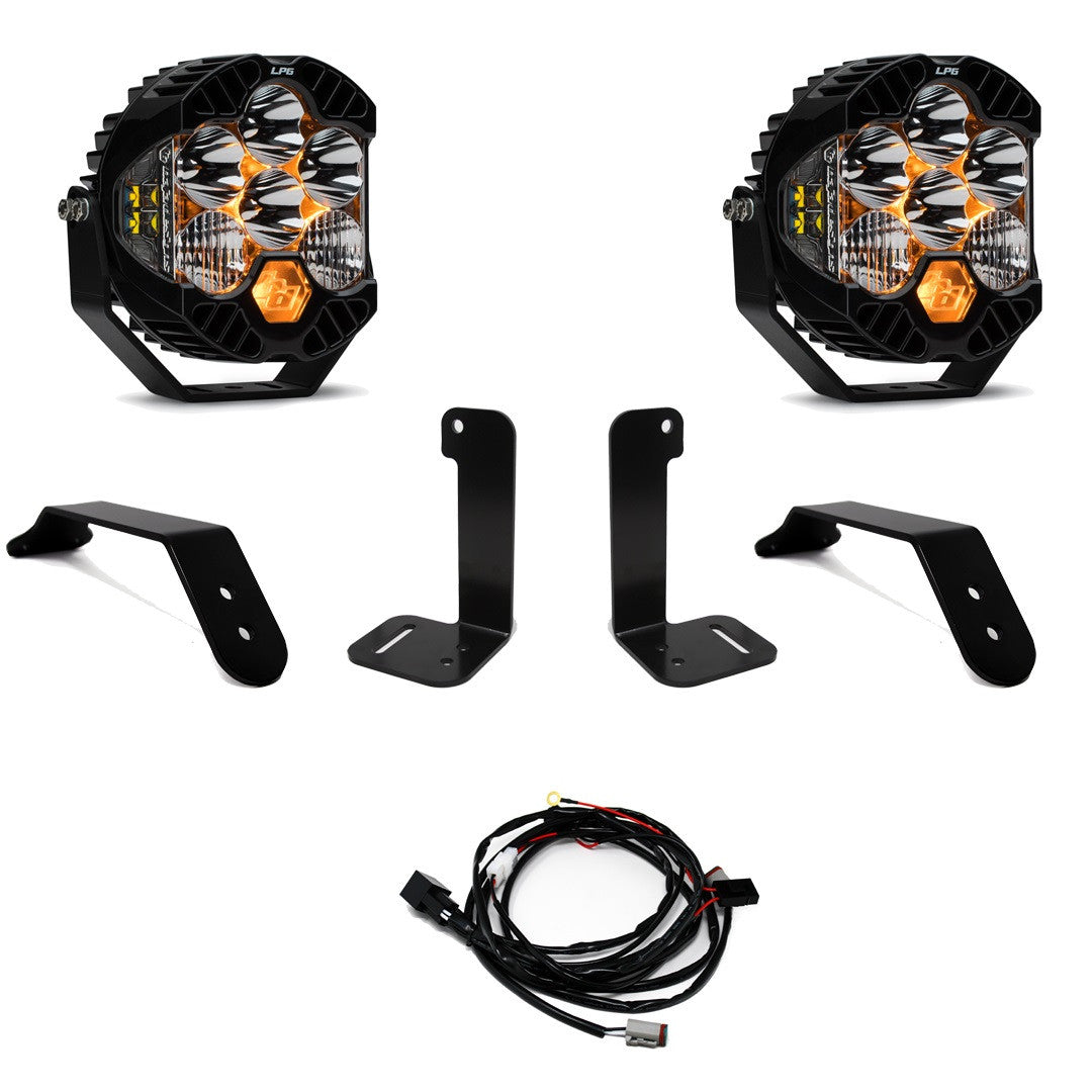 Baja Designs Jeep JL/JT LP6 Pro Bumper Light Kit - Jeep 2020-2026 Gladiator; 2018-2026 Wrangler JL; NOTE: w/ OE Plastic Bumper