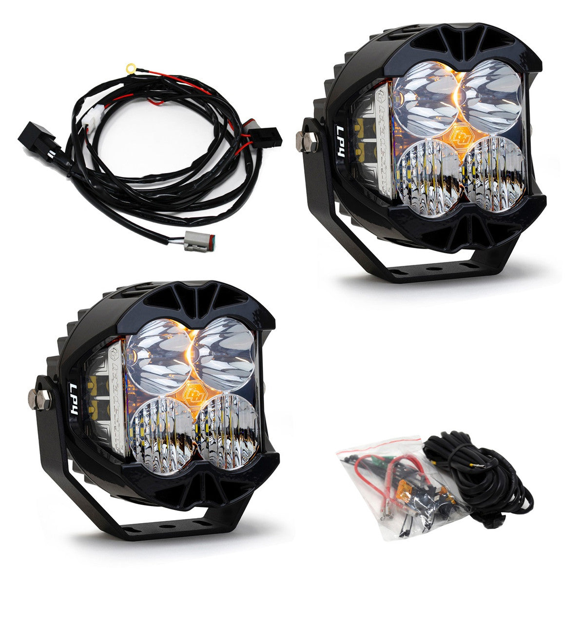 Baja Designs Jeep JL/JT LP4 Pro Bumper Light Kit - Jeep 2020-2026 Gladiator; 2018-2026 Wrangler JL; NOTE: w/ OE Steel Bumper