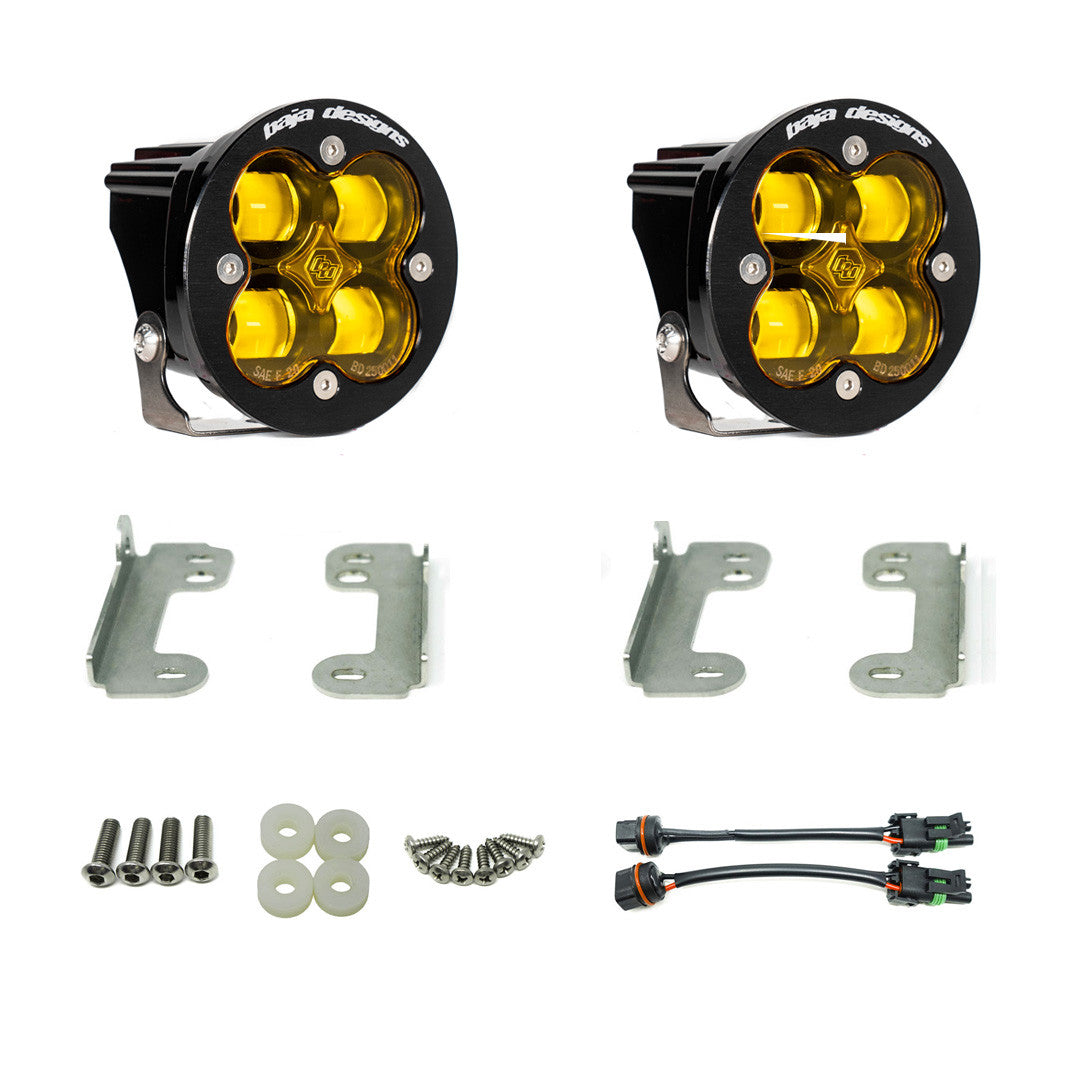 Baja Designs Jeep JL/JT Squadron-R SAE Fog Pocket Light Kit - Jeep 2020-2026 Gladiator; 2018-2026 Wrangler JL; NOTE: w/ OE Sahara Bumper