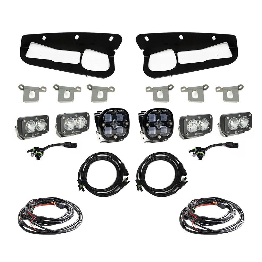 Baja Designs Ford Squadron SAE/Dual S2 Sport Steel Bumper Fog Pocket Light Kit - Ford 2021-2026 Bronco; 2022-2026 Bronco Raptor; NOTE: w/ OE Steel Bumper