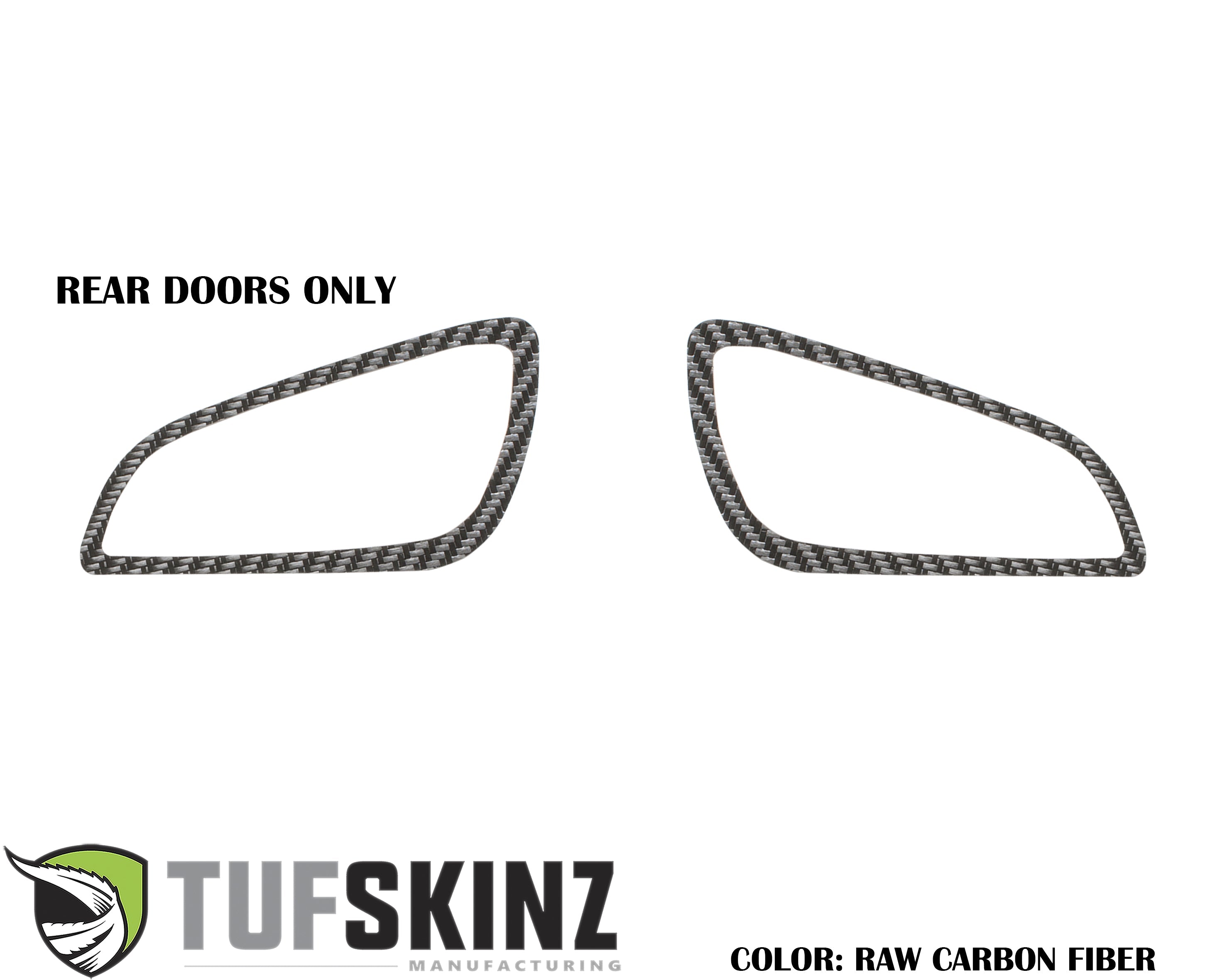 Interior Door Handle Suround(Rear Doors) Accent Trim Fits 2015-2018 Ford Focus Right Hand Drive Rear Doors Only Real Carbon Fiber(Raw)