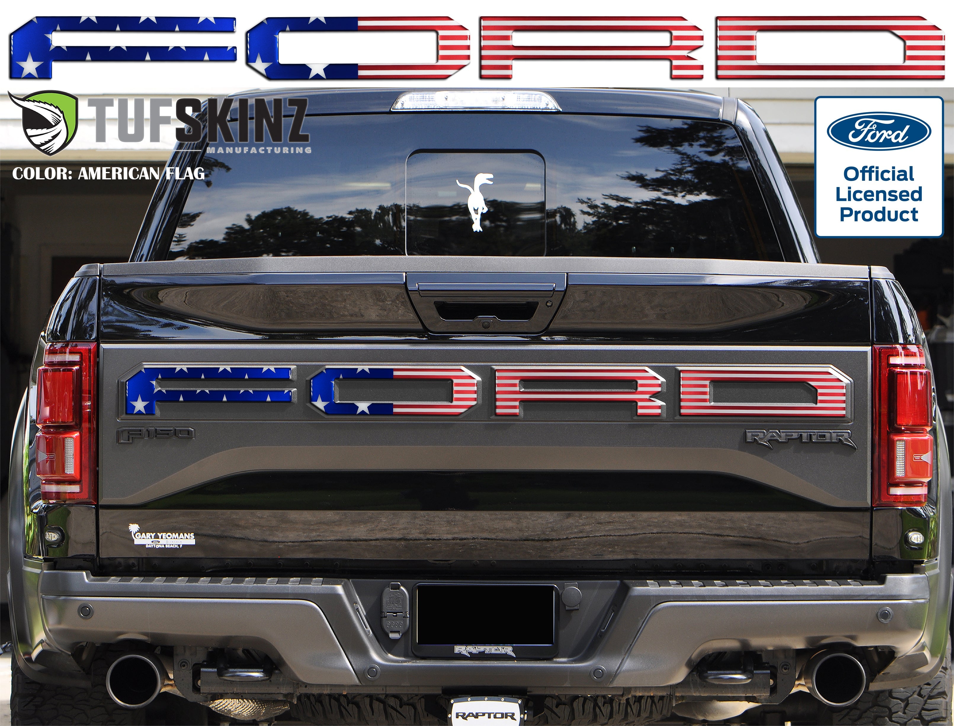 "FORD" Raptor Tailgate Overlays Fits 2019-2020 Ford F-150 2019-2020 American Flag