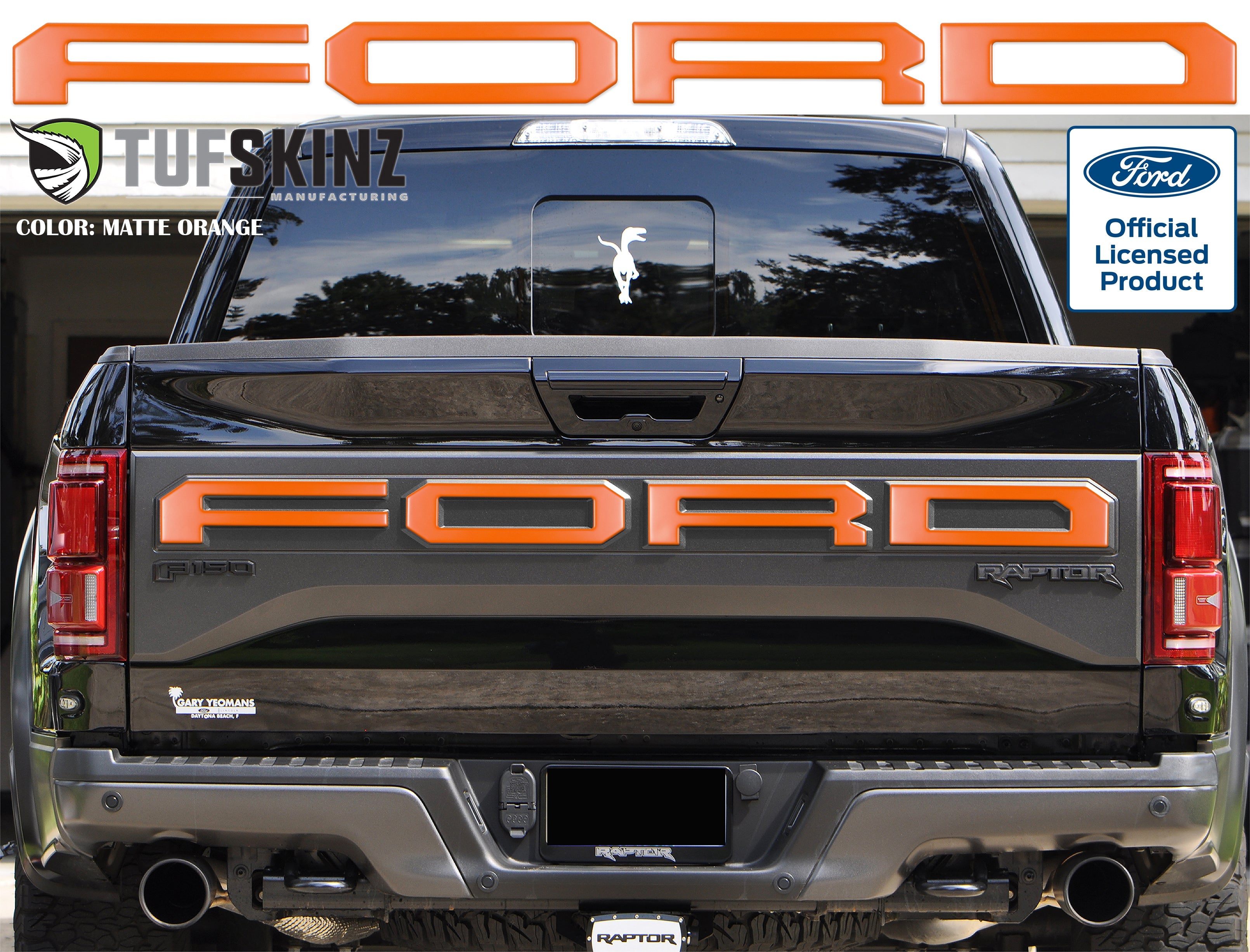"FORD" Raptor Tailgate Overlays Fits 2019-2020 Ford F-150 2019-2020 Matte Orange
