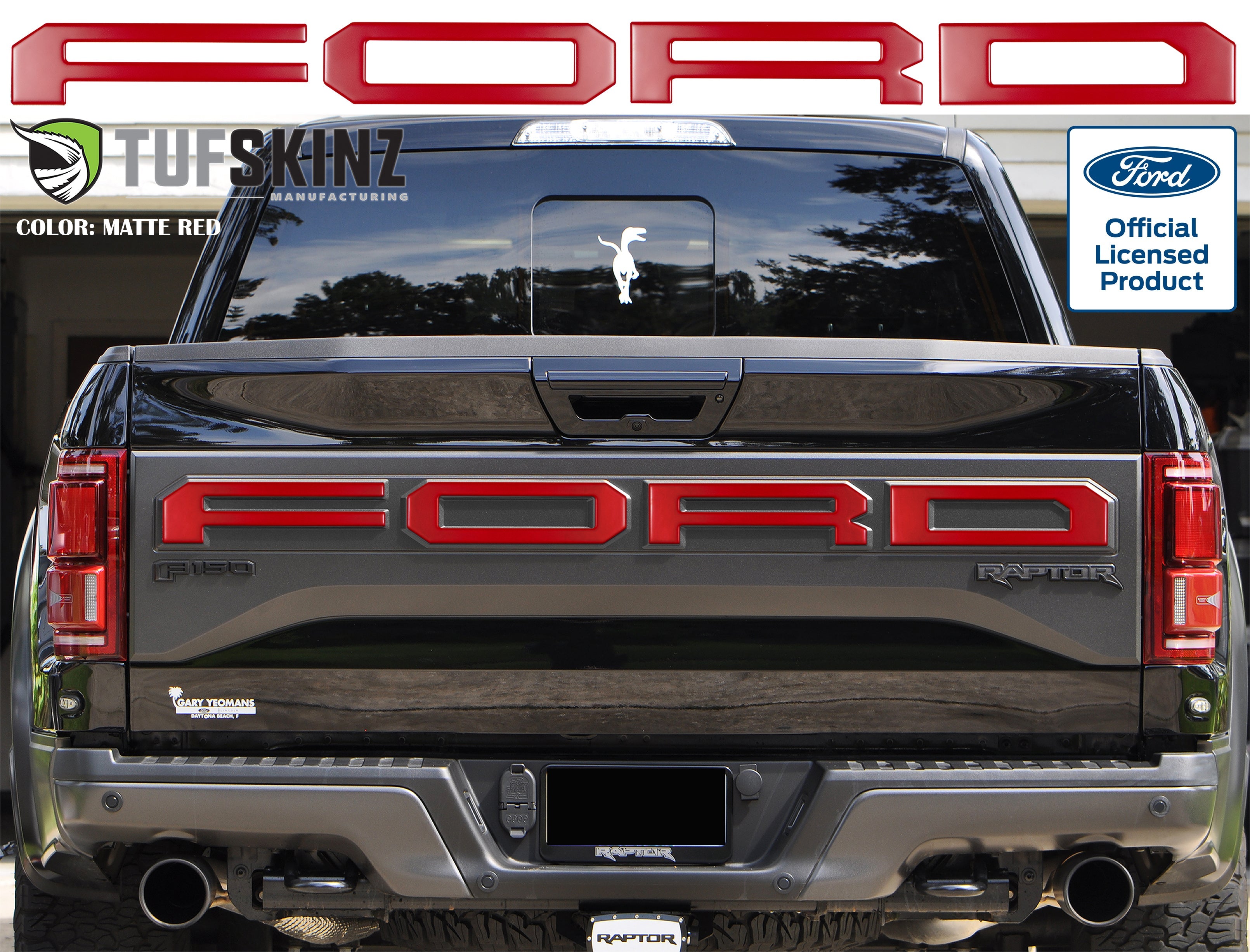 "FORD" Raptor Tailgate Overlays Fits 2019-2020 Ford F-150 2019-2020 Matte Red