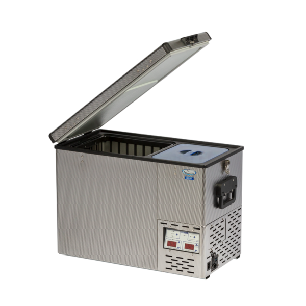 Equipt Expedition Outfitters National Luna 50L Legacy Smart QC Fridge Freezer - SKU FRI-30503 - FRI30503 side open web 600x600 - off-road overland product image