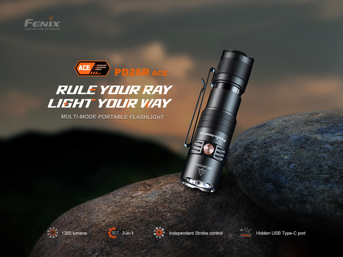 Fenix PD26R ACE Multi-Mode Compact Tactical Flashlight