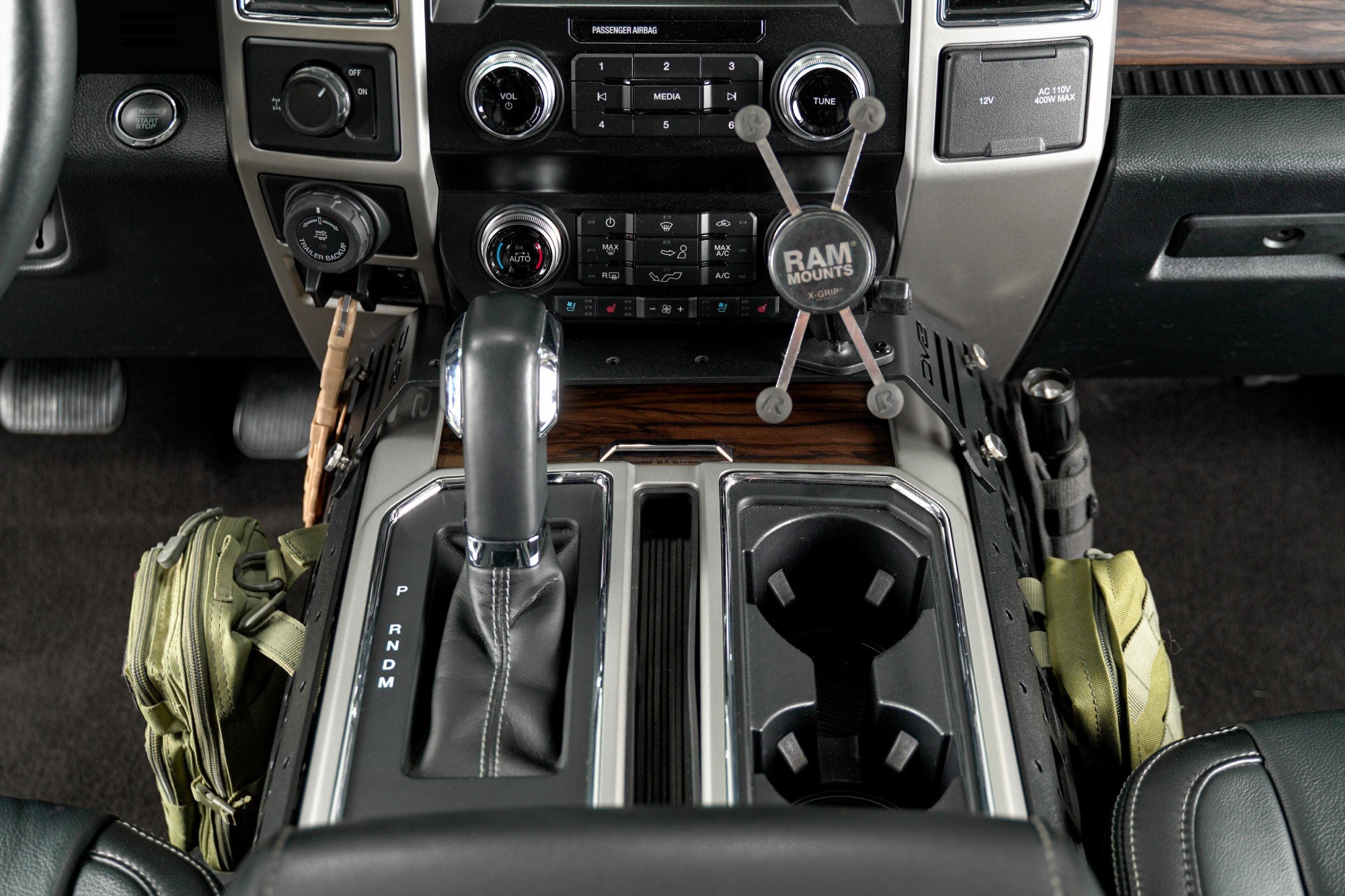 Ford-F-150-250-350-Raptor-Center-Console-Molle-Panels-_-Device-Bridge-Installed-1 - NVMOS