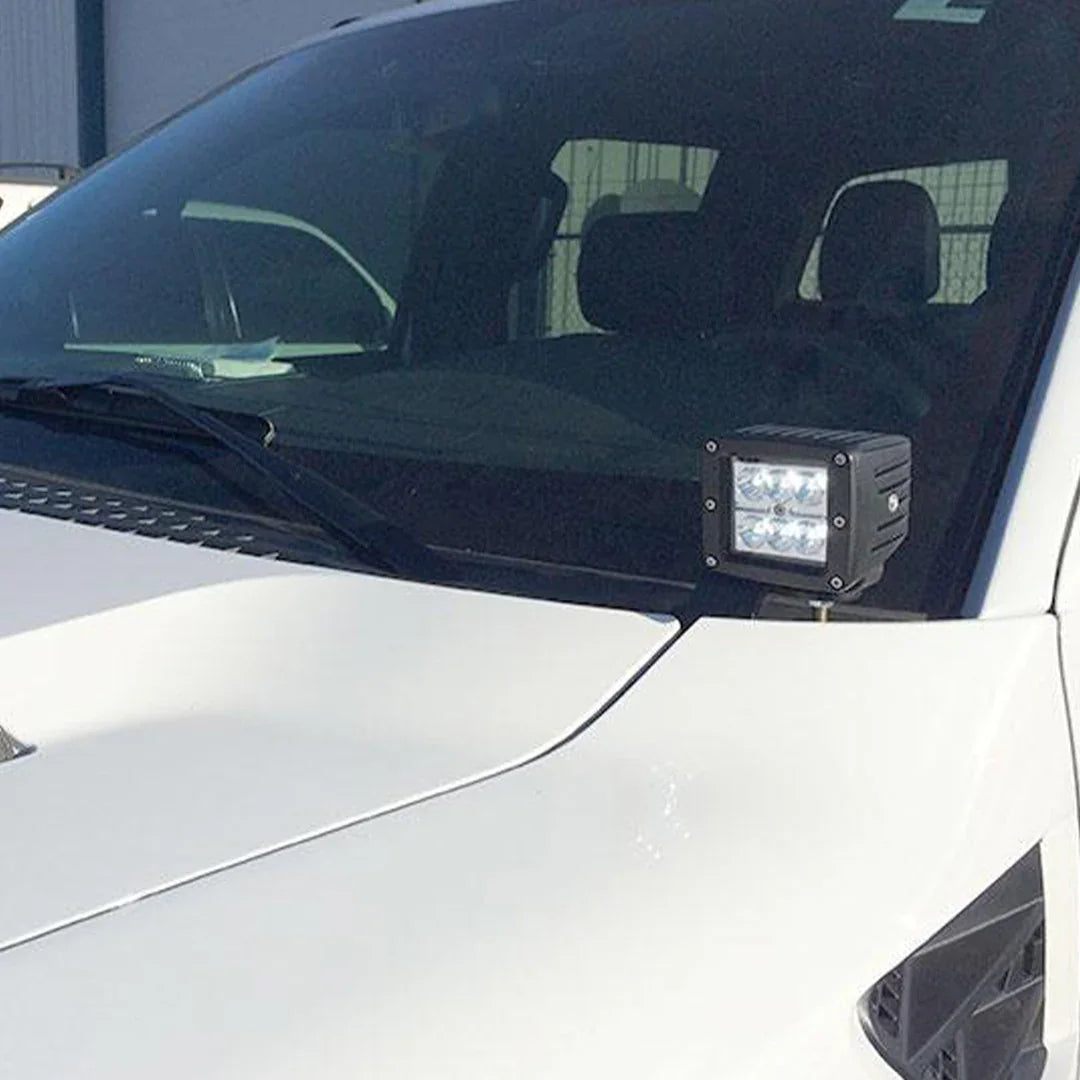 Ford F-150 Raptor with ditch light bracket and LED pod installed on hood
