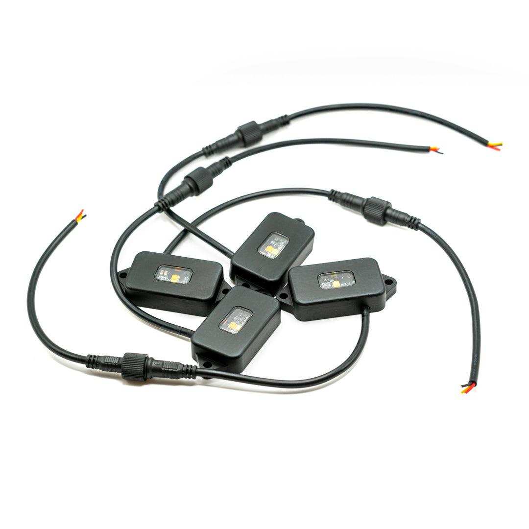upTOP Overland rackLIGHT four pack white amber rock lights
