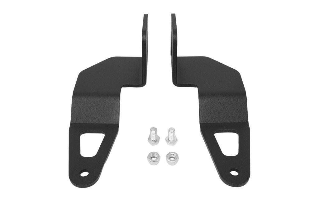Slimline roof rack LED bar mounting brackets with hardware for overland vehicles