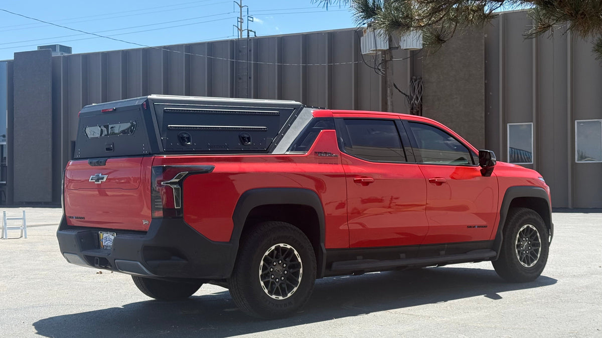 Dirtbox Overland EV truck topper for Chevy Silverado EV and GMC Sierra EV