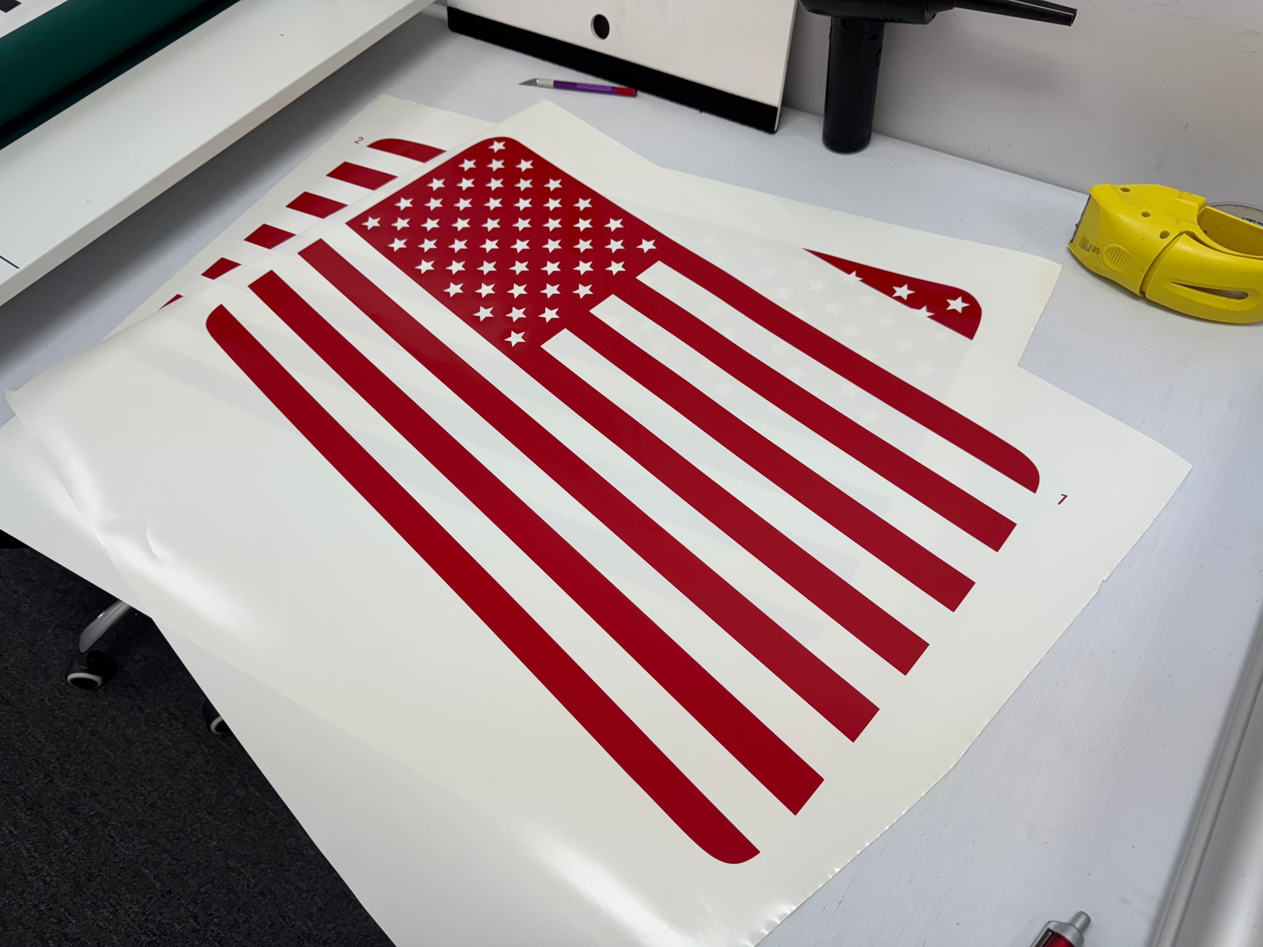 American Flag Rear Window Overlays - 2021+ Bronco 4 Door