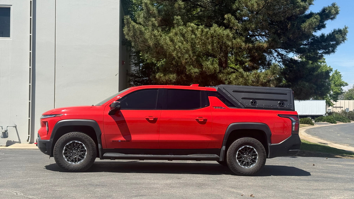 Dirtbox Overland EV truck topper for Chevy Silverado EV and GMC Sierra EV