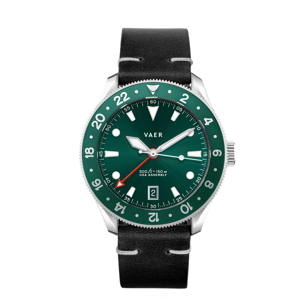 VAER G2 Meridian Green GMT Mens Watch - 39mm USA