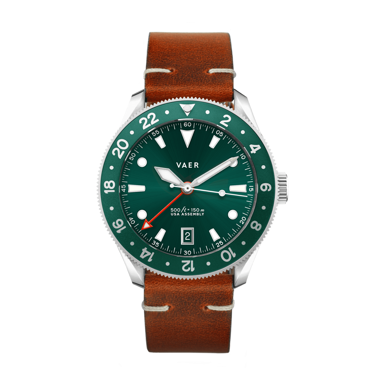 VAER G2 Meridian Green GMT Mens Watch - 39mm USA