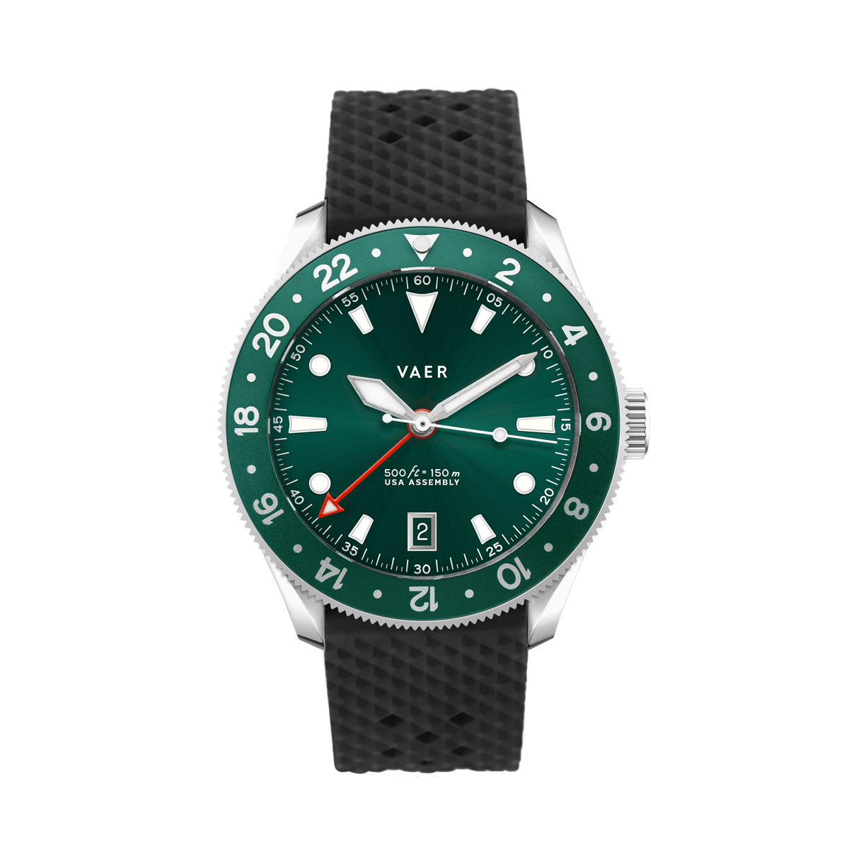 VAER G2 Meridian Green GMT Mens Watch - 39mm USA