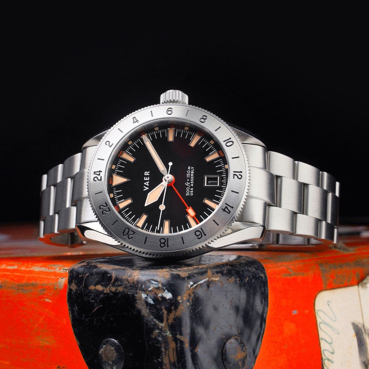 VAER G2 Pacific Steel GMT Mens Watch - 39mm USA