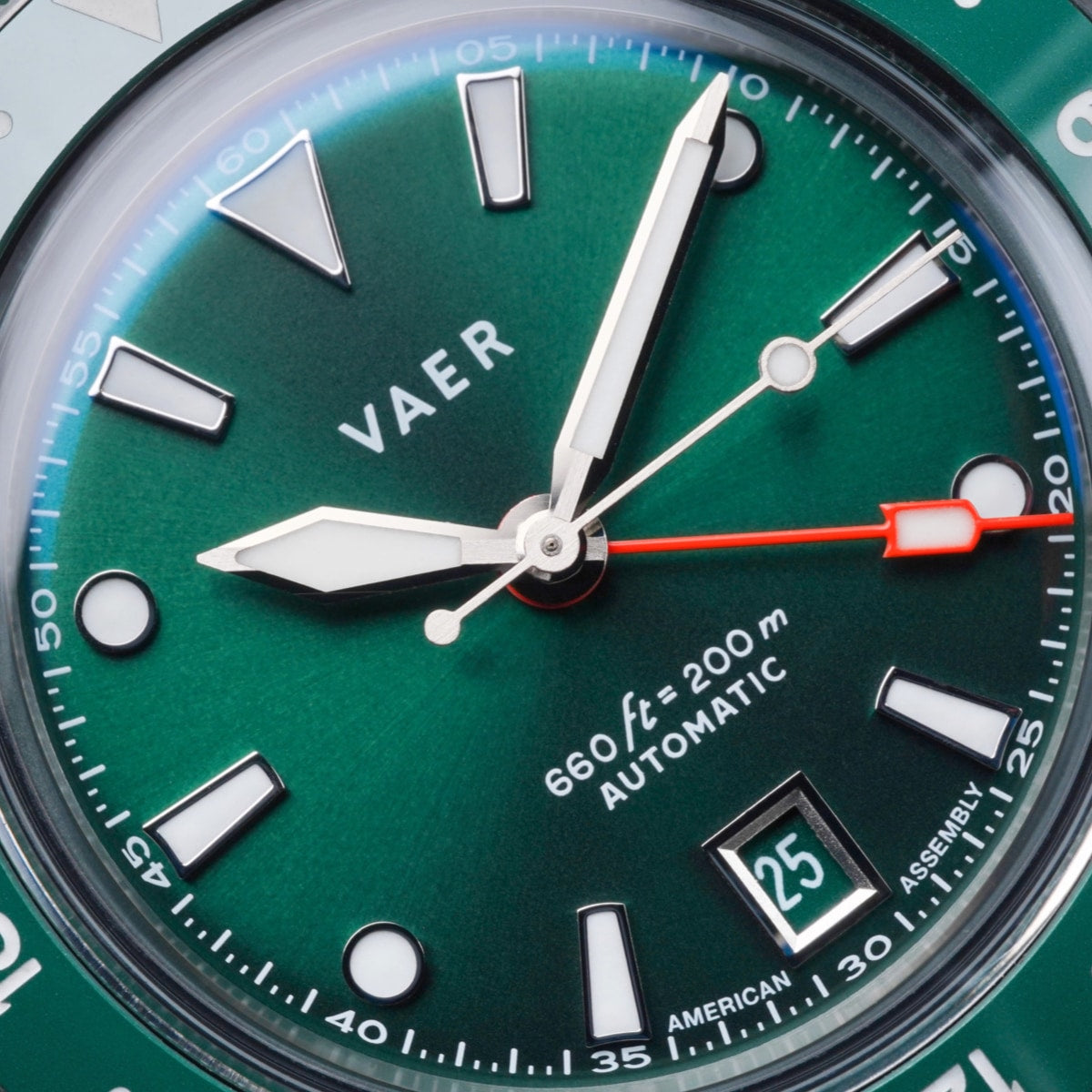 VAER G5 Meridian Green GMT Mens Watch - 39mm USA