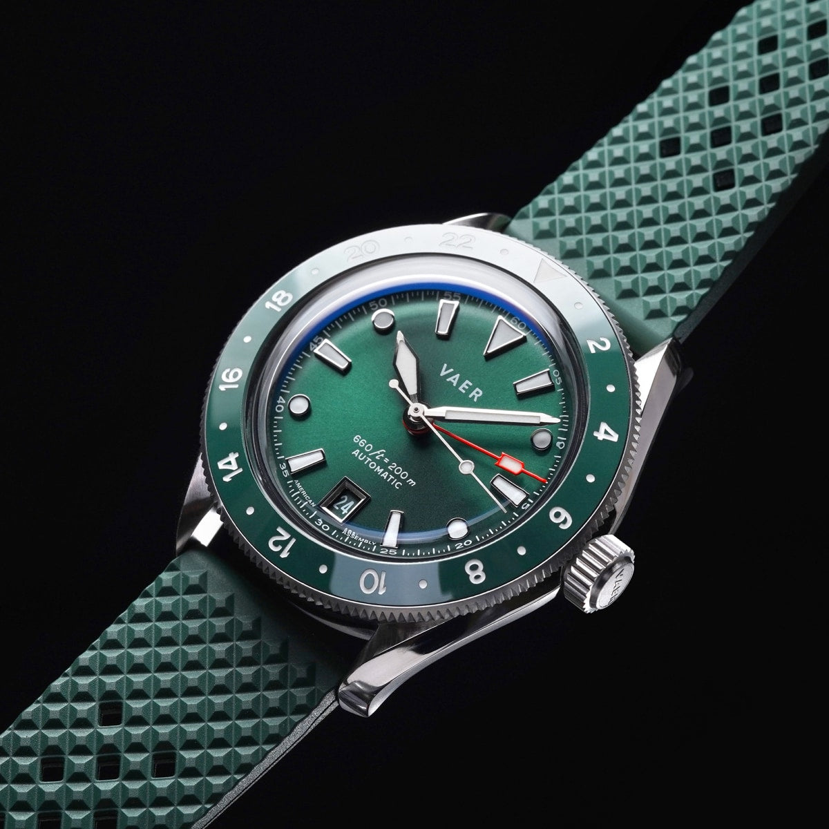 VAER G5 Meridian Green GMT Mens Watch - 39mm USA