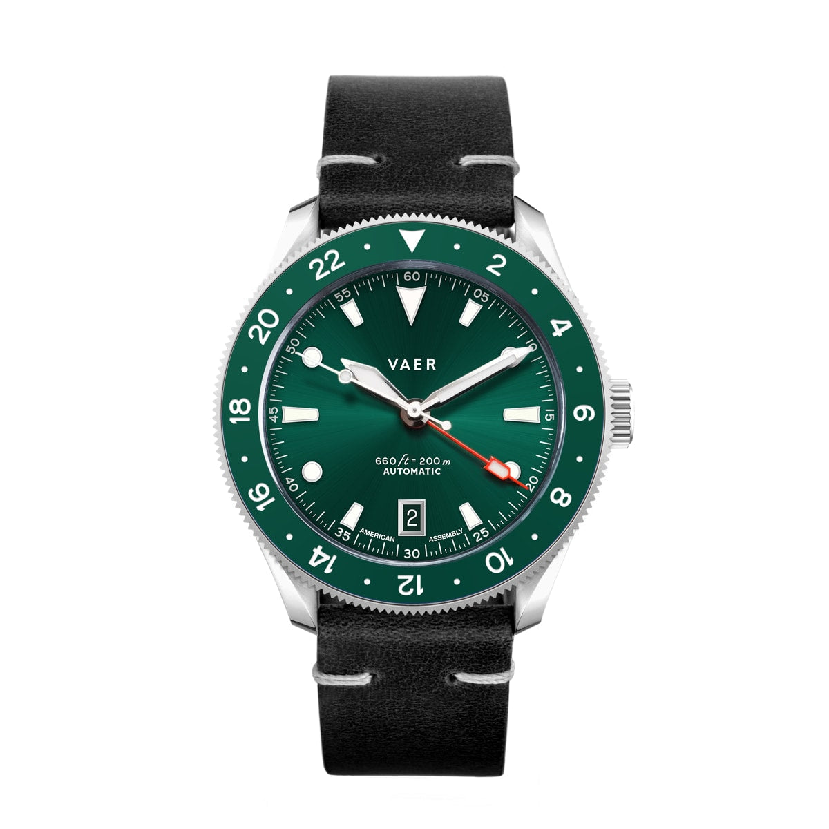 VAER G5 Meridian Green GMT Mens Watch - 39mm USA
