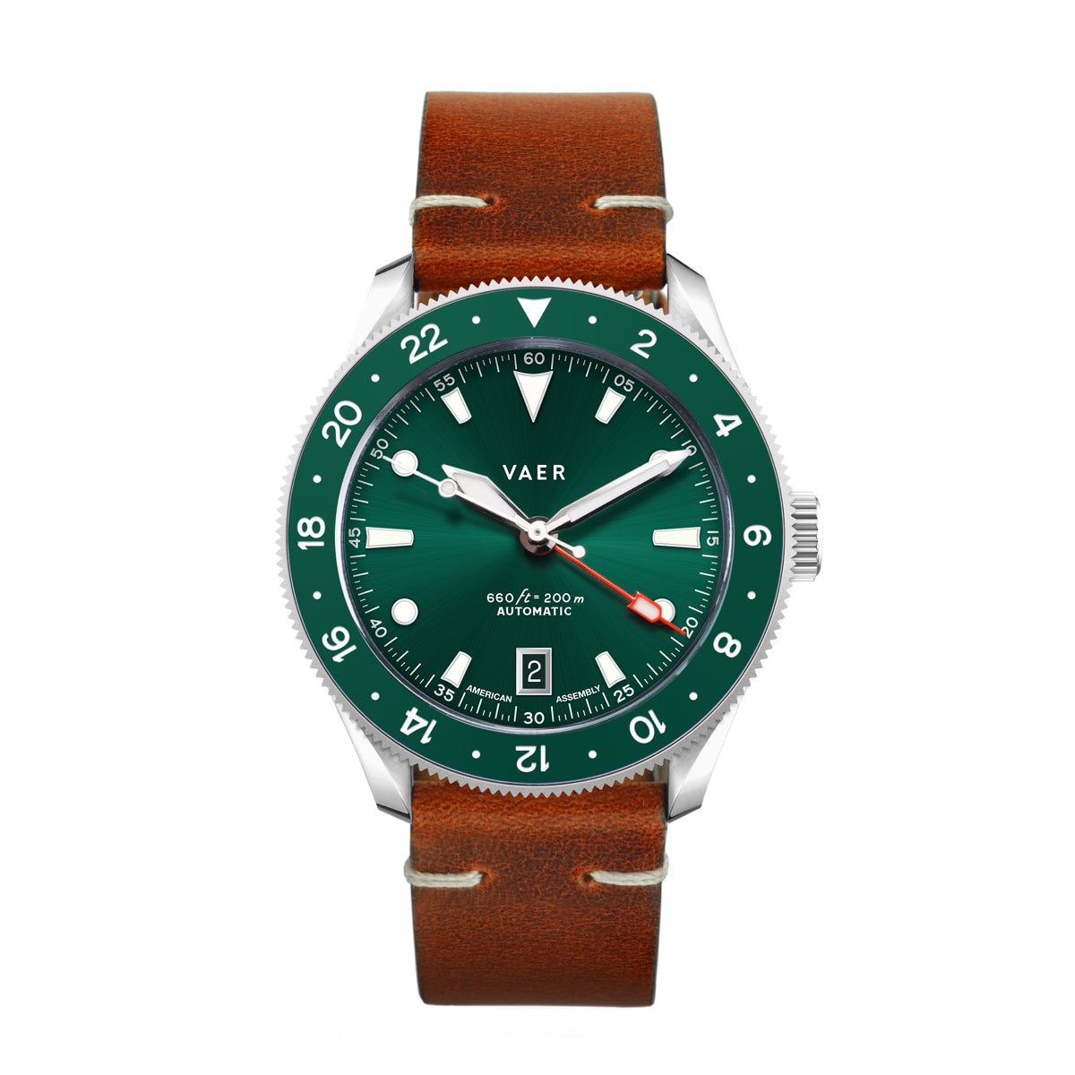 VAER G5 Meridian Green GMT Mens Watch - 39mm USA
